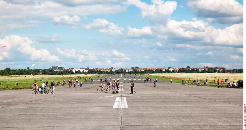 Figuur 11 Tempelhofer Feld is nu de grootste open openbare ruimte in Berlijn. 